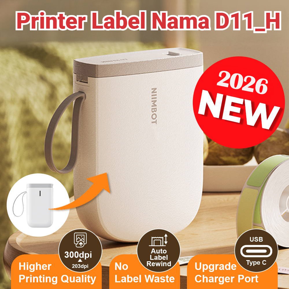 NIIMBOT D110 Pencetak Label Pintar Portabel dengan Bluetooth Nirkabel