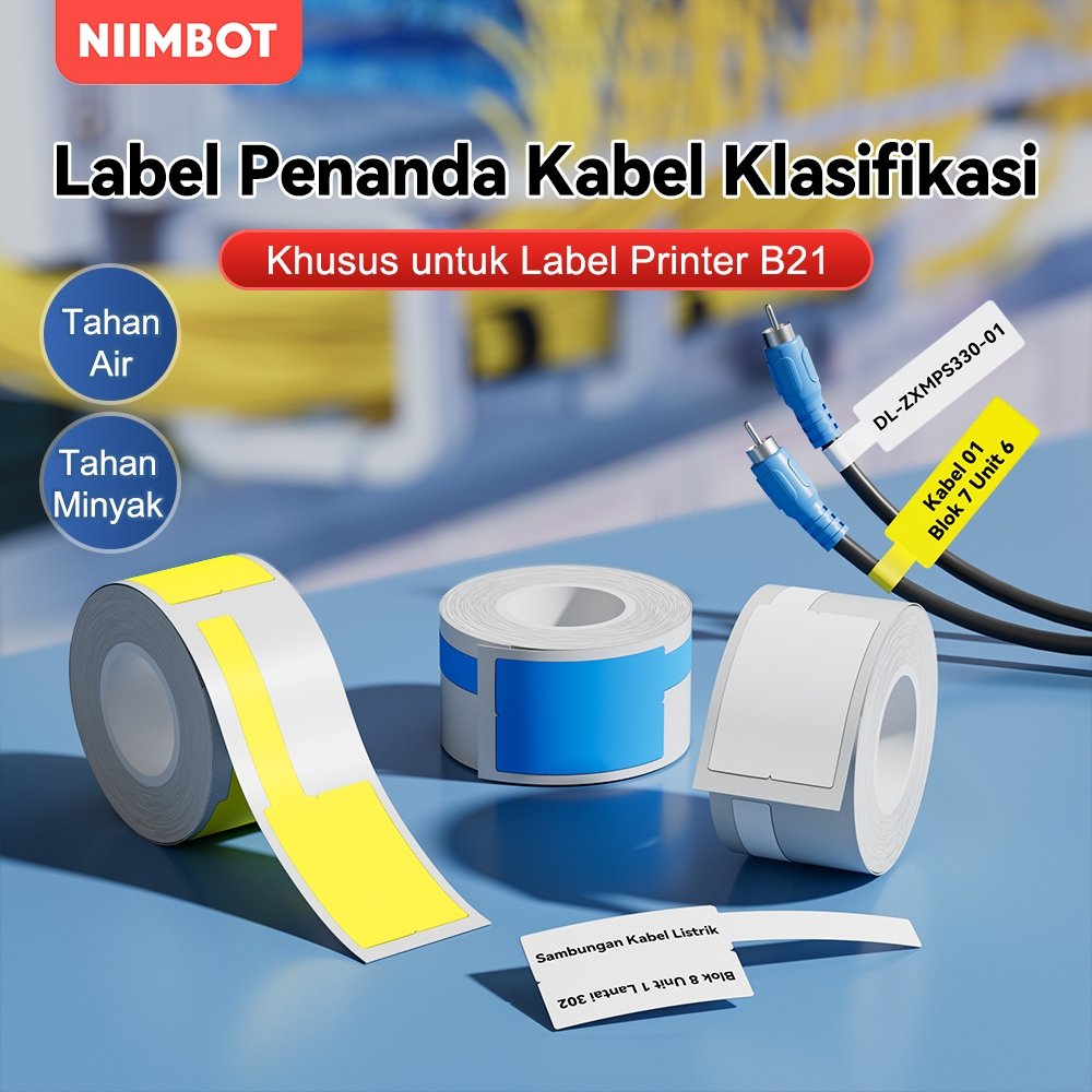 NIIMBOT B21/B1/B3S Kertas Label Kabel dan Kawat Komunikasi